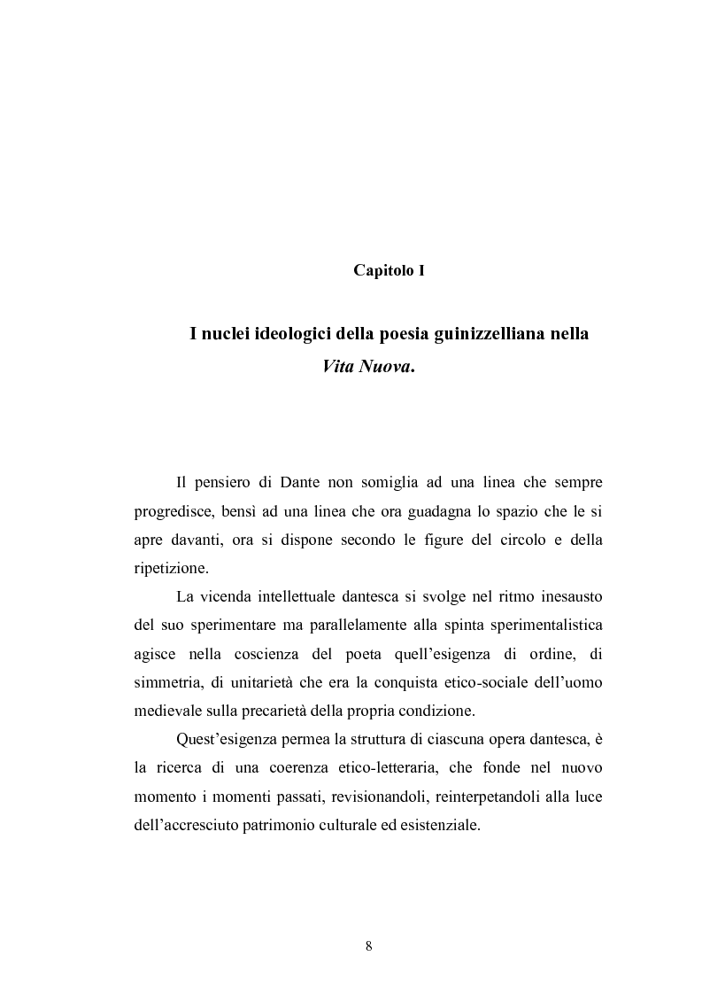Anteprima della tesi: Tra Guinizzelli e Dante: dall'eros alla caritas, Pagina 9