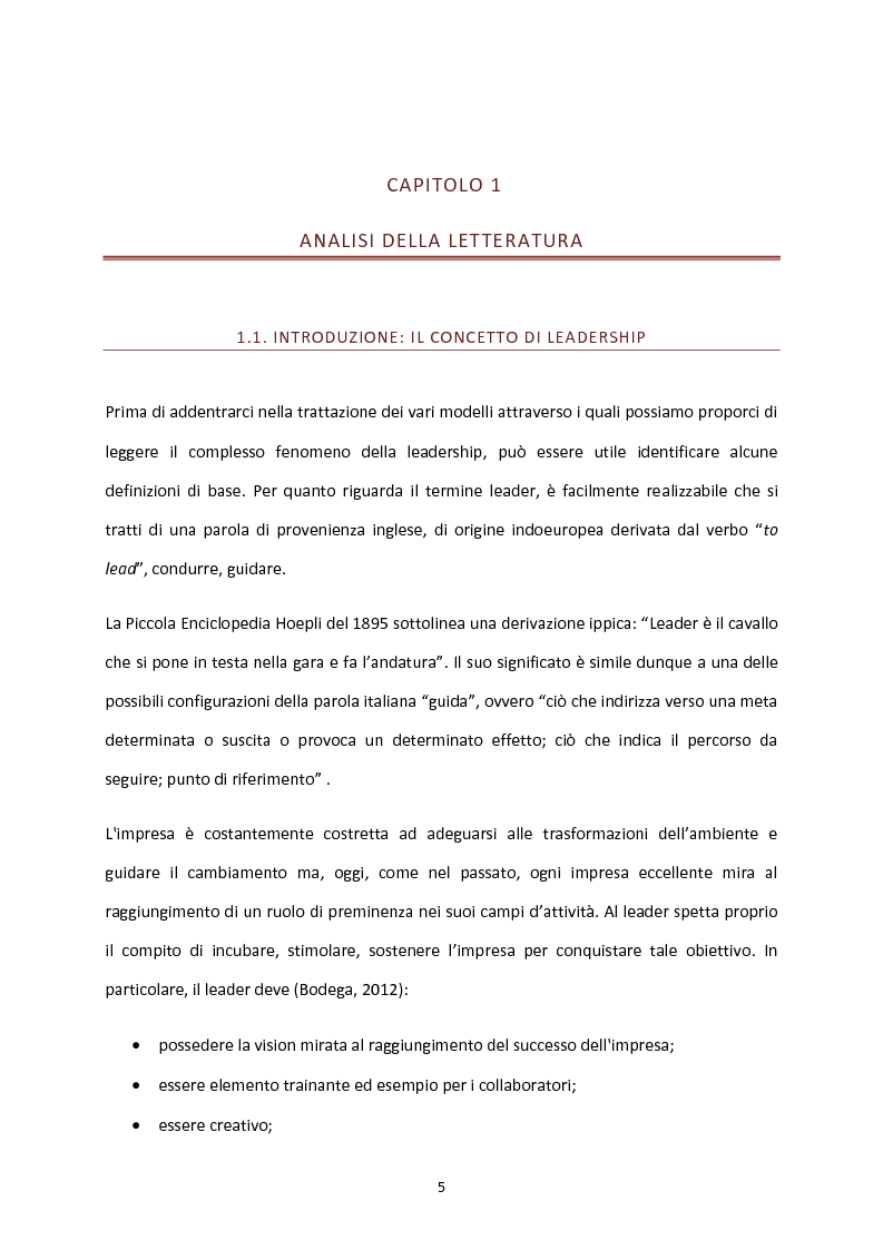 Anteprima della tesi: La leadership collegiale: analisi della letteratura ed evidenze empiriche nelle medie e grandi aziende familiari italiane , Pagina 4