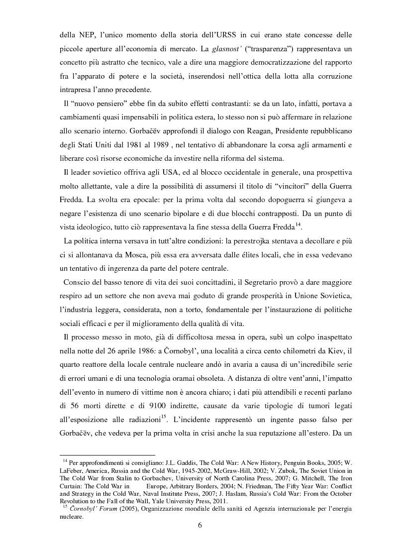 Anteprima della tesi: La nuova Russia e la politica di neoegemonia all'interno della CSI, Pagina 8
