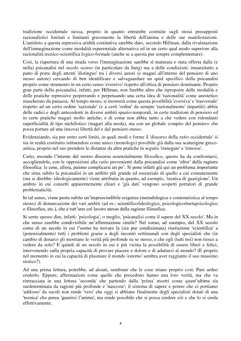 Anteprima della tesi: Mito, Anima, Immaginazione, Cosmologia: un Itinerario in James Hillman, Pagina 5