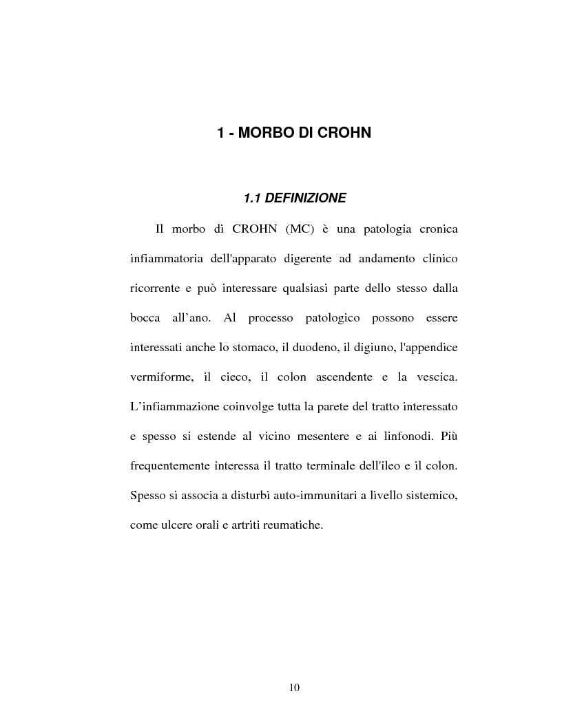 Anteprima della tesi: Morbo di Crohn: Ruolo assistenziale ed educativo dell'infermiere, Pagina 5