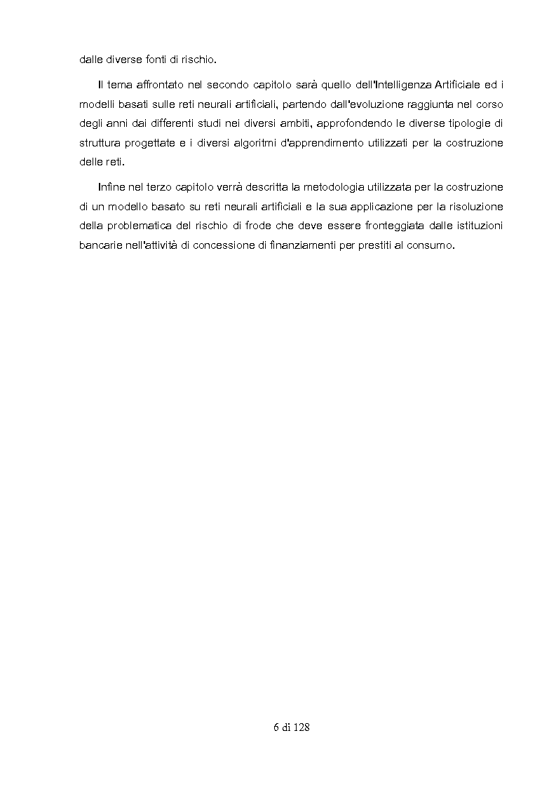 Anteprima della tesi: Il rischio operativo: l'utilizzo delle reti neurali per la previsione del rischio di frode, Pagina 4