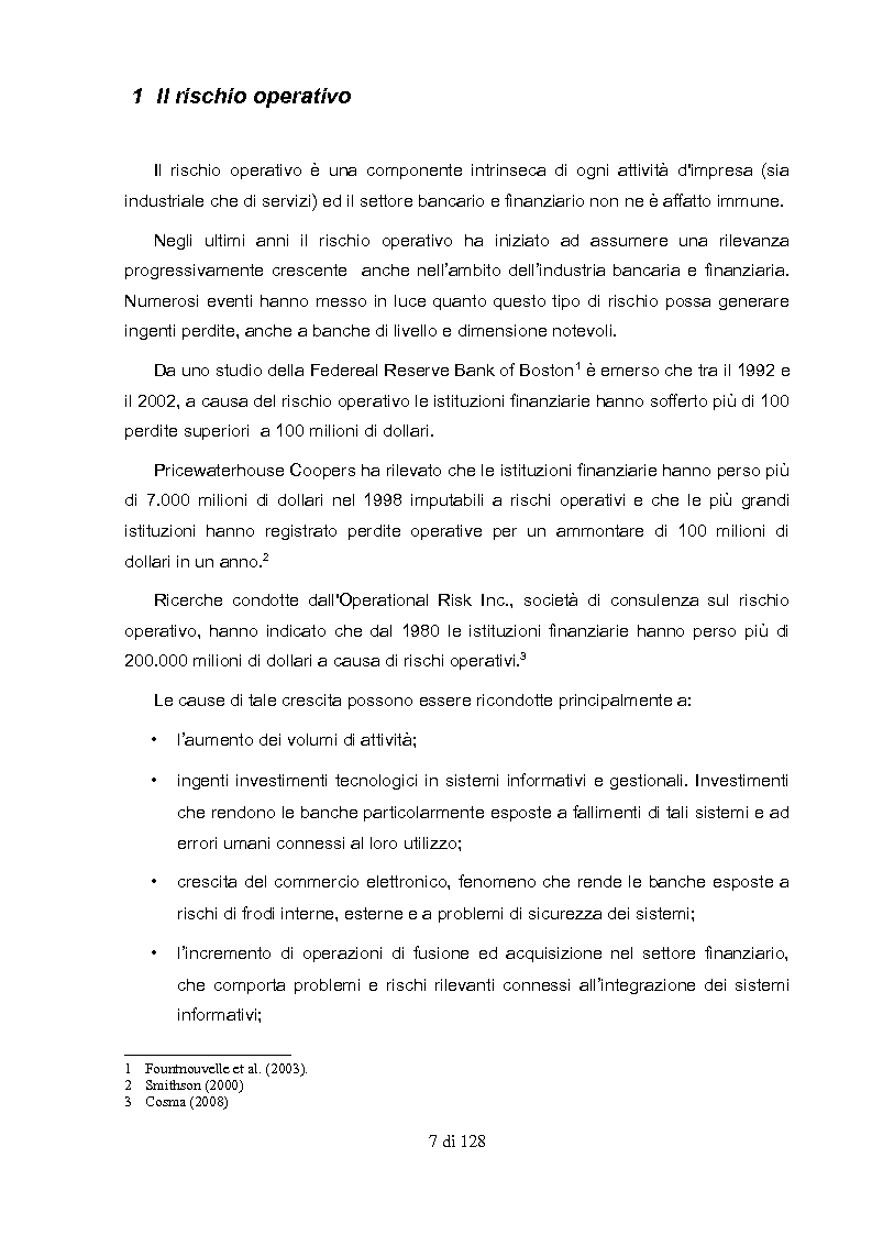 Anteprima della tesi: Il rischio operativo: l'utilizzo delle reti neurali per la previsione del rischio di frode, Pagina 5