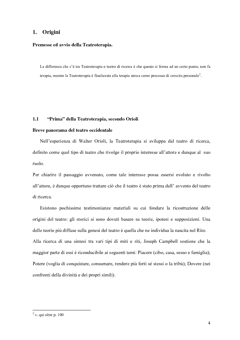 Anteprima della tesi: Teatroterapia: una prospettiva diversa per il teatro secondo Walter Orioli, Pagina 4