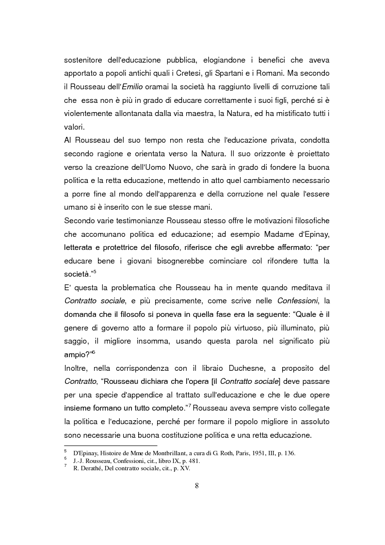 Anteprima della tesi: "Tutti i mali sono colpa vostra", politica ed educazione nel progetto di Rousseau, Pagina 5