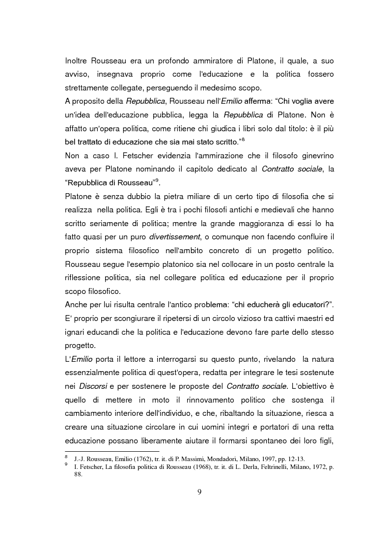 Anteprima della tesi: "Tutti i mali sono colpa vostra", politica ed educazione nel progetto di Rousseau, Pagina 6