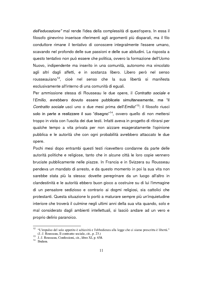 Anteprima della tesi: "Tutti i mali sono colpa vostra", politica ed educazione nel progetto di Rousseau, Pagina 8