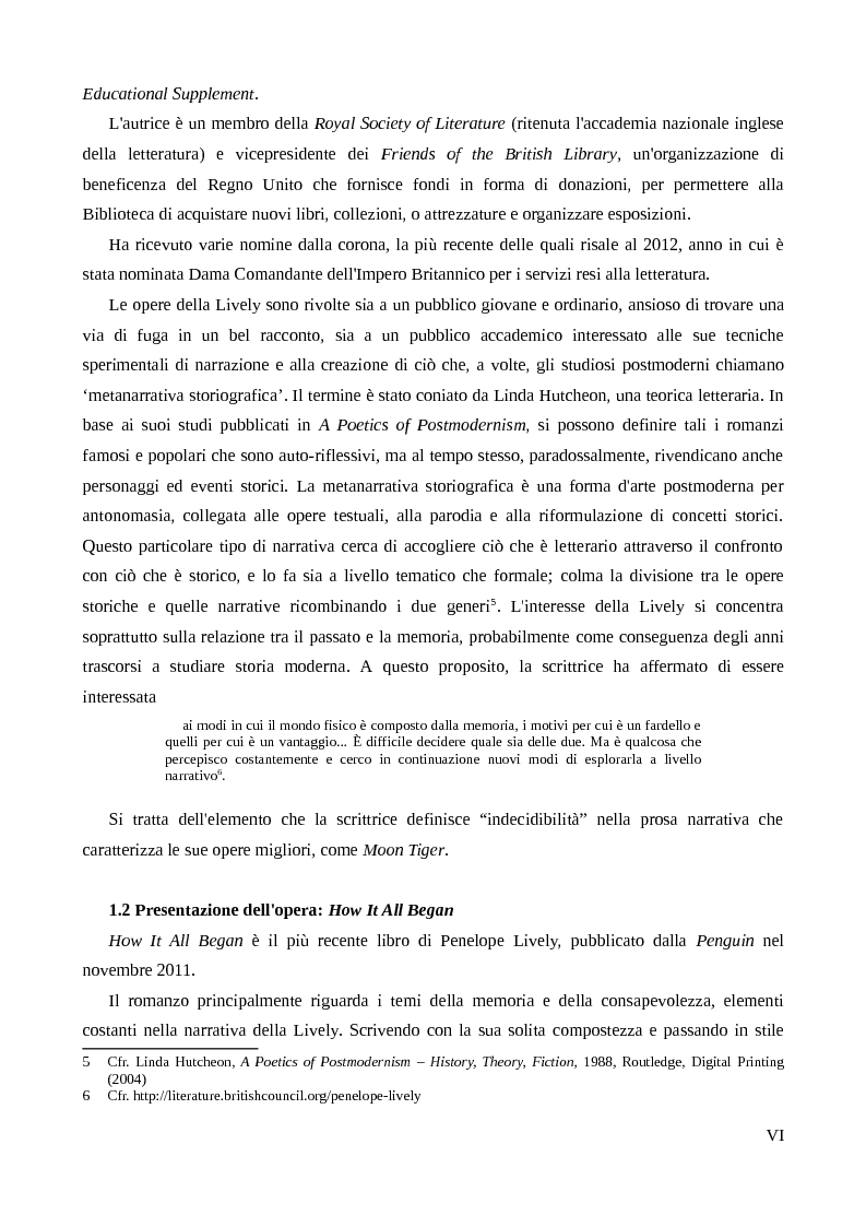 Anteprima della tesi: How It All Began - Le sfide nel tradurre Penelope Lively, Pagina 5