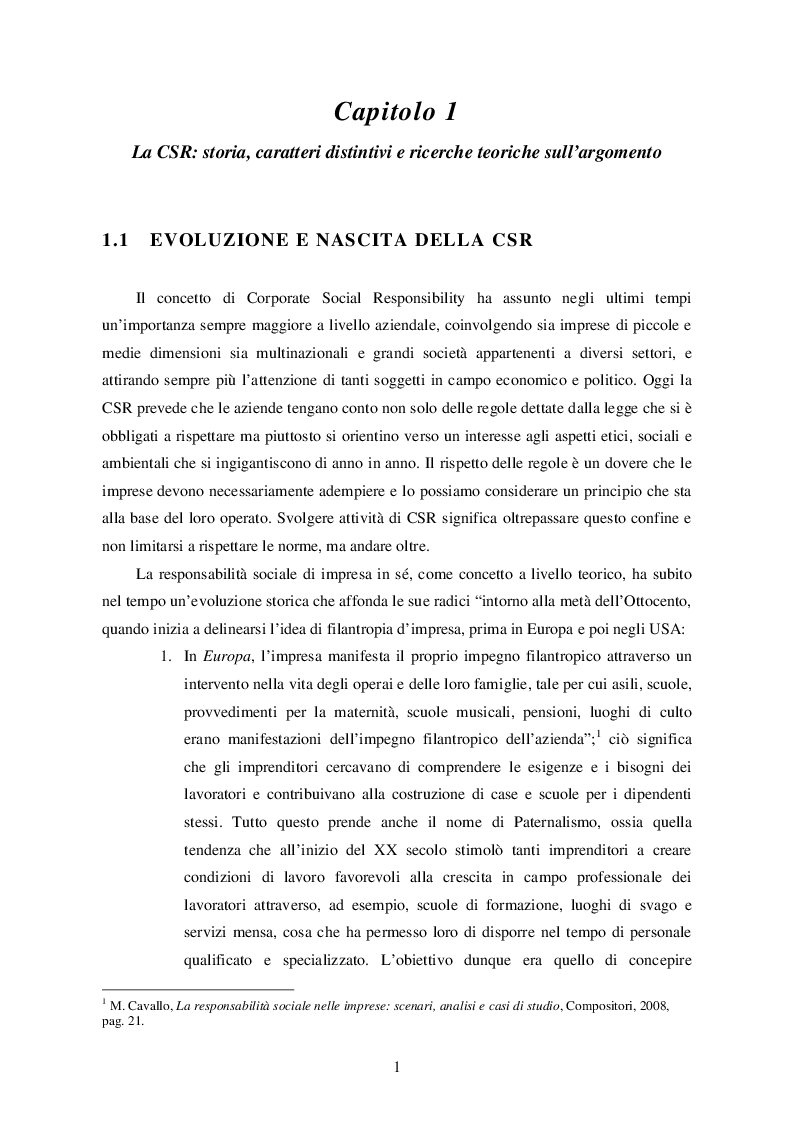 Anteprima della tesi: Responsabilità sociale d'impresa e reazioni del consumatore, Pagina 6