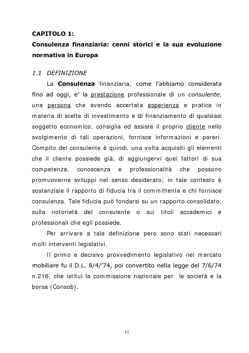 Anteprima della tesi: Promotore finanziario o Consulente fee only? Una possibile risposta la offre Fineco Bank, Pagina 5