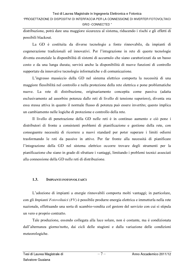 Anteprima della tesi: Progettazione di dispositivi di interfaccia per la connessione di inverter fotovoltaici grid-connected, Pagina 6