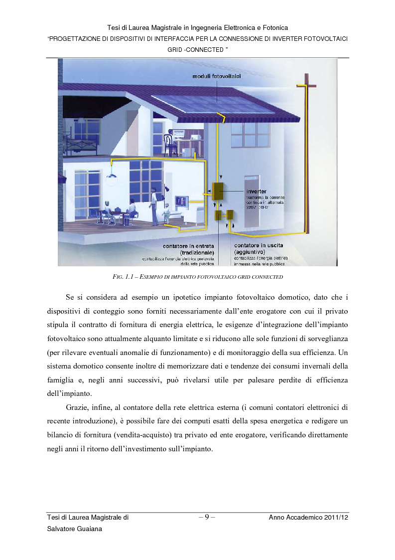 Anteprima della tesi: Progettazione di dispositivi di interfaccia per la connessione di inverter fotovoltaici grid-connected, Pagina 8