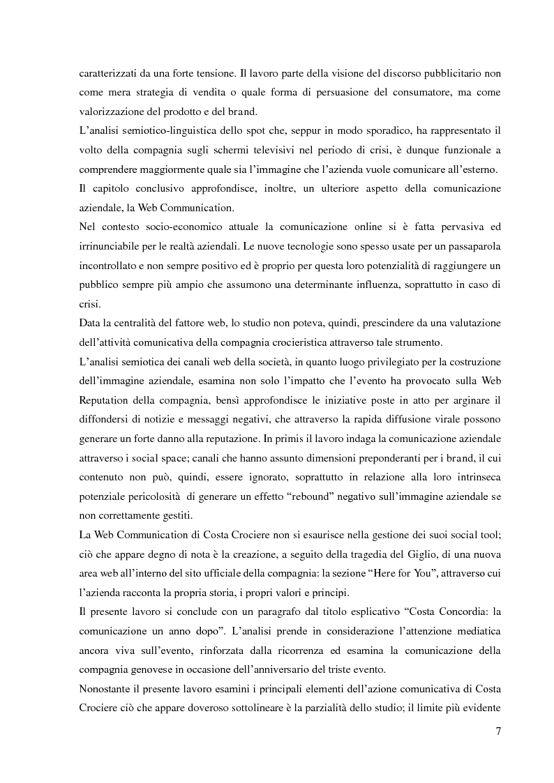 Anteprima della tesi: La Tragedia del Giglio: analisi linguistica della Crisis Communication di Costa Crociere, Pagina 5