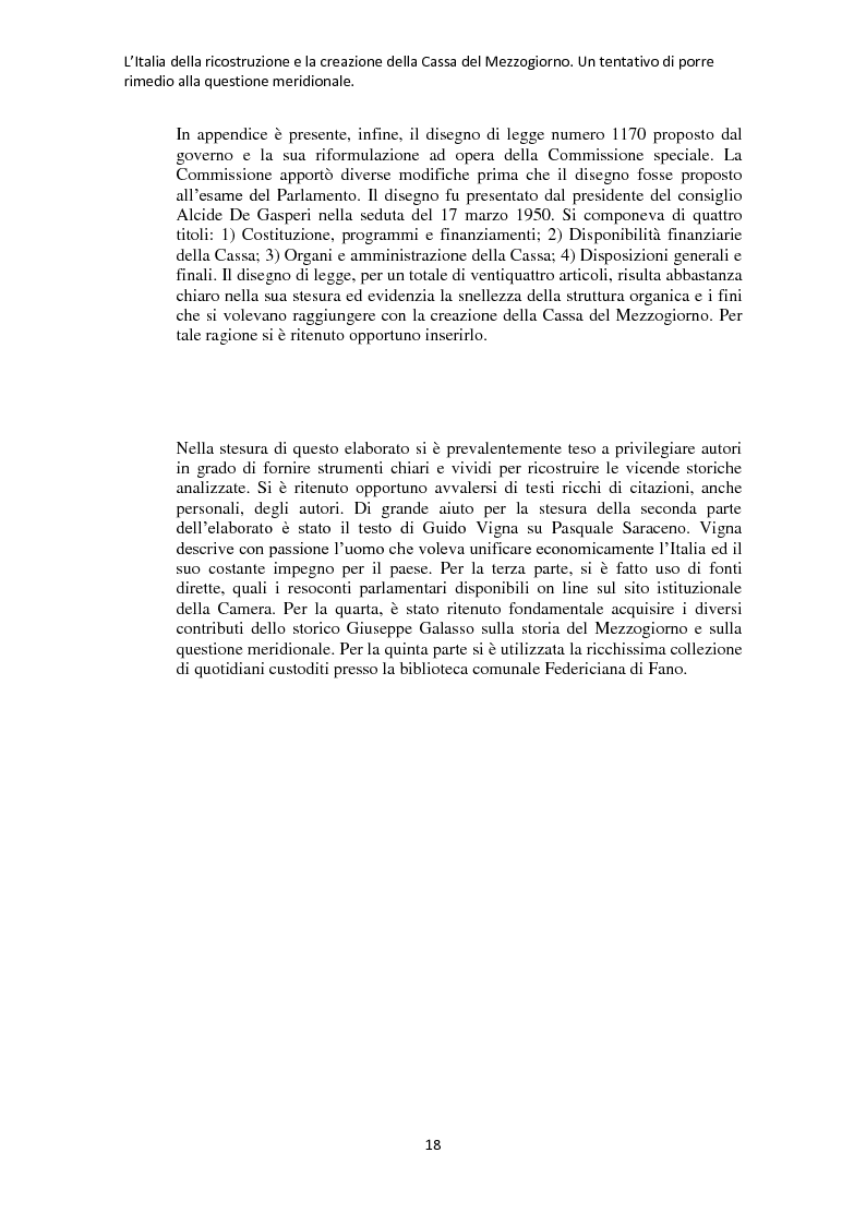 Anteprima della tesi: L'Italia della ricostruzione e la creazione della Cassa del Mezzogiorno. Un tentativo di porre rimedio alla questione meridionale., Pagina 10