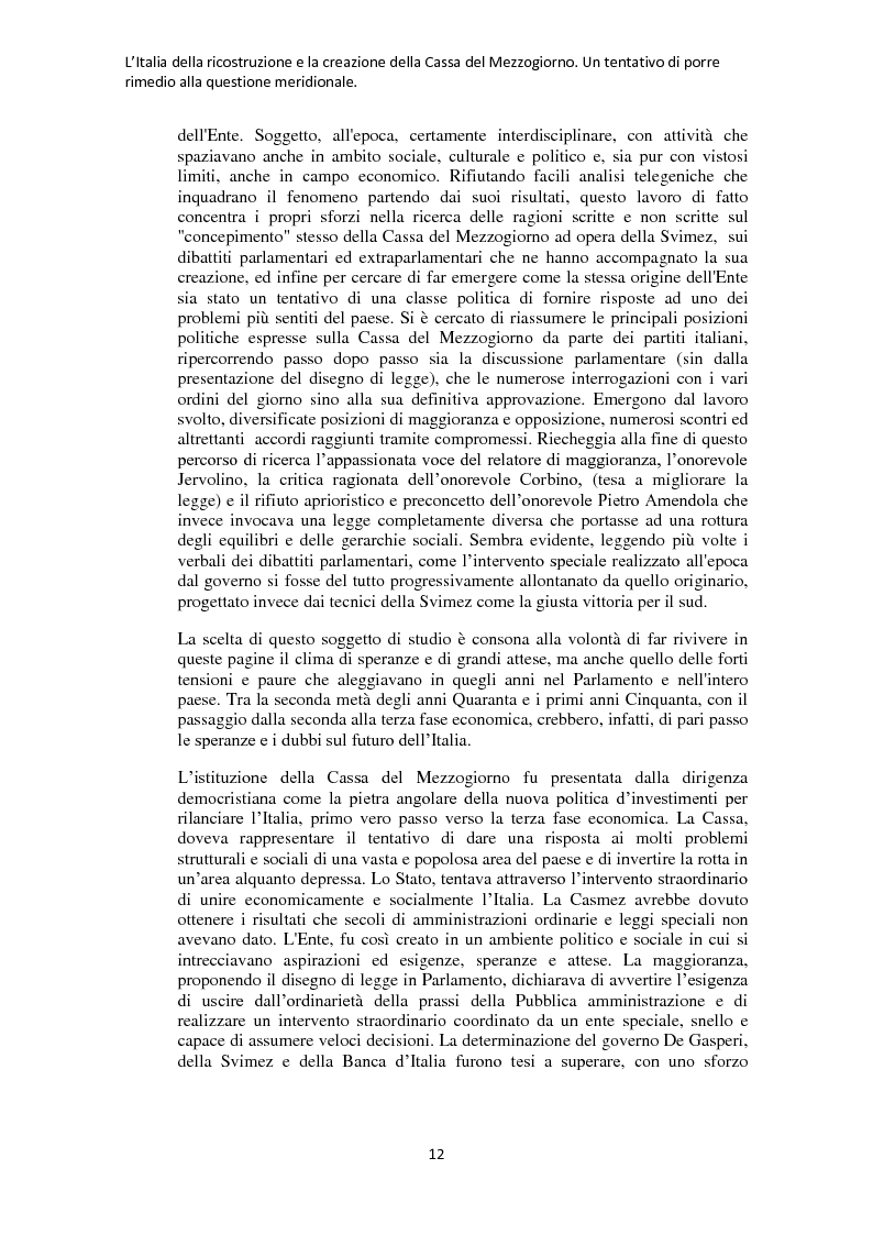 Anteprima della tesi: L'Italia della ricostruzione e la creazione della Cassa del Mezzogiorno. Un tentativo di porre rimedio alla questione meridionale., Pagina 4