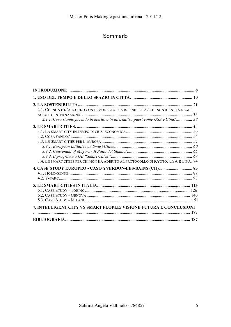 Indice della tesi: Intelligent City vs. Smart People, Pagina 1