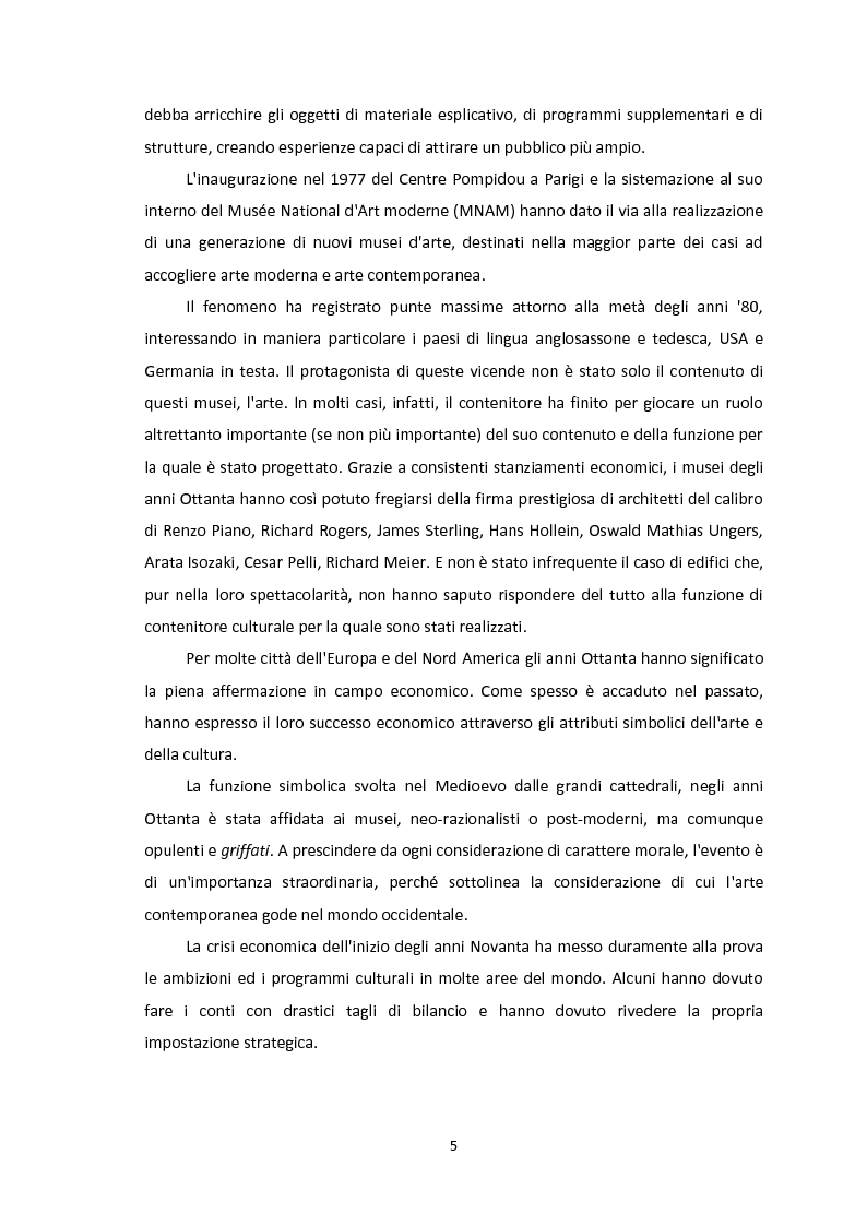 Anteprima della tesi: Centro Arte Moderna e Contemporanea, IL CAMeC di Spezia: Ricerca sulle modalità di gestione museale e valorizzazione del patrimonio artistico., Pagina 3