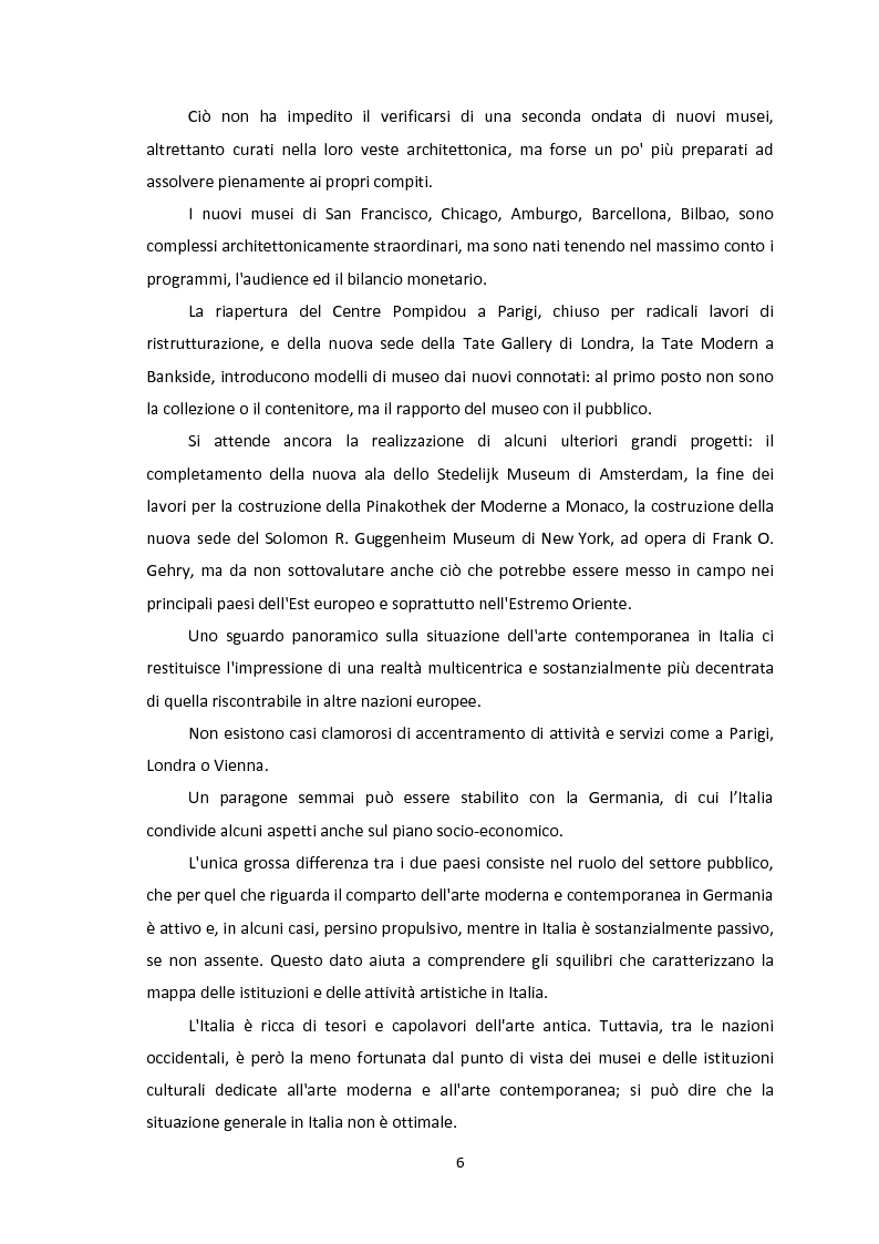 Anteprima della tesi: Centro Arte Moderna e Contemporanea, IL CAMeC di Spezia: Ricerca sulle modalità di gestione museale e valorizzazione del patrimonio artistico., Pagina 4