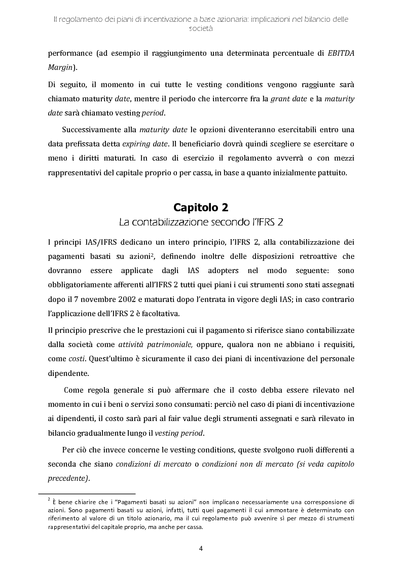 Anteprima della tesi: Il regolamento dei piani di incentivazione a base azionaria: implicazioni nel bilancio delle società, Pagina 4