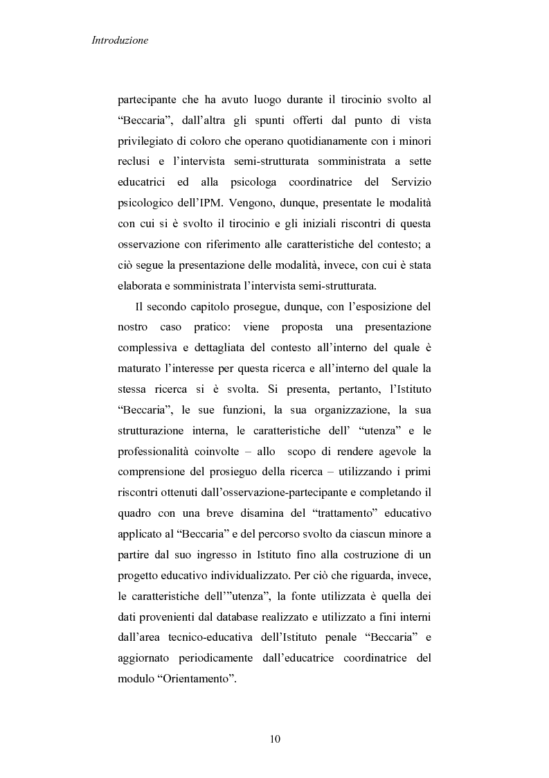 Anteprima della tesi: Modalità di definizione e gestione della psicopatologia adolescenziale negli Istituti Penali Minorili: il caso dell'IPM “Cesare Beccaria” di Milano, Pagina 6