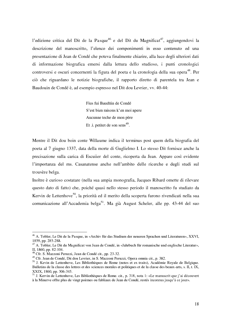 Estratto dalla tesi: Jean de Condé: un menestrello alla corte di Guglielmo I di Hainaut