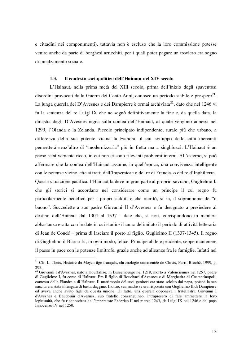 Anteprima della tesi: Jean de Condé: un menestrello alla corte di Guglielmo I di Hainaut, Pagina 10
