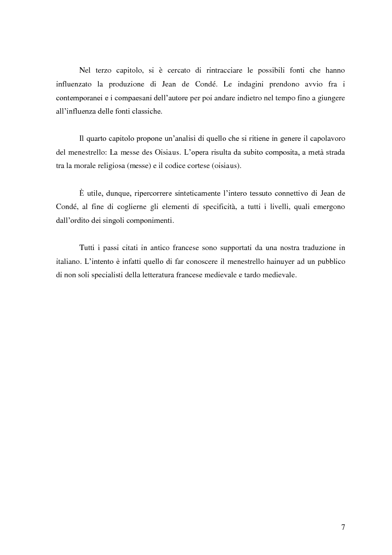 Anteprima della tesi: Jean de Condé: un menestrello alla corte di Guglielmo I di Hainaut, Pagina 4