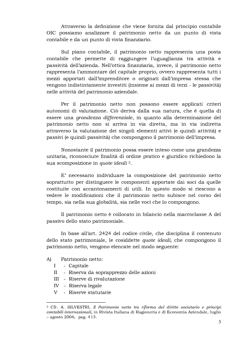 Anteprima della tesi: Il patrimonio netto nell’informativa di bilancio. Normativa civilistica e principi contabili nazionali, Pagina 4