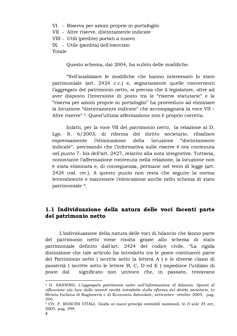 Anteprima della tesi: Il patrimonio netto nell’informativa di bilancio. Normativa civilistica e principi contabili nazionali, Pagina 5