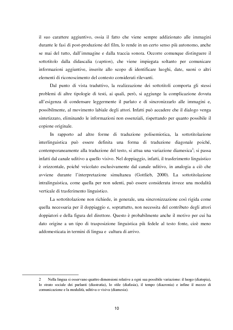 Anteprima della tesi: Dai sottotitoli ai corpora paralleli: un percorso metodologico, Pagina 7