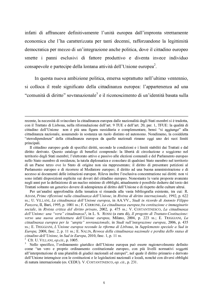 Anteprima della tesi: Cittadinanza sociale europea e mobilità studentesca, Pagina 4