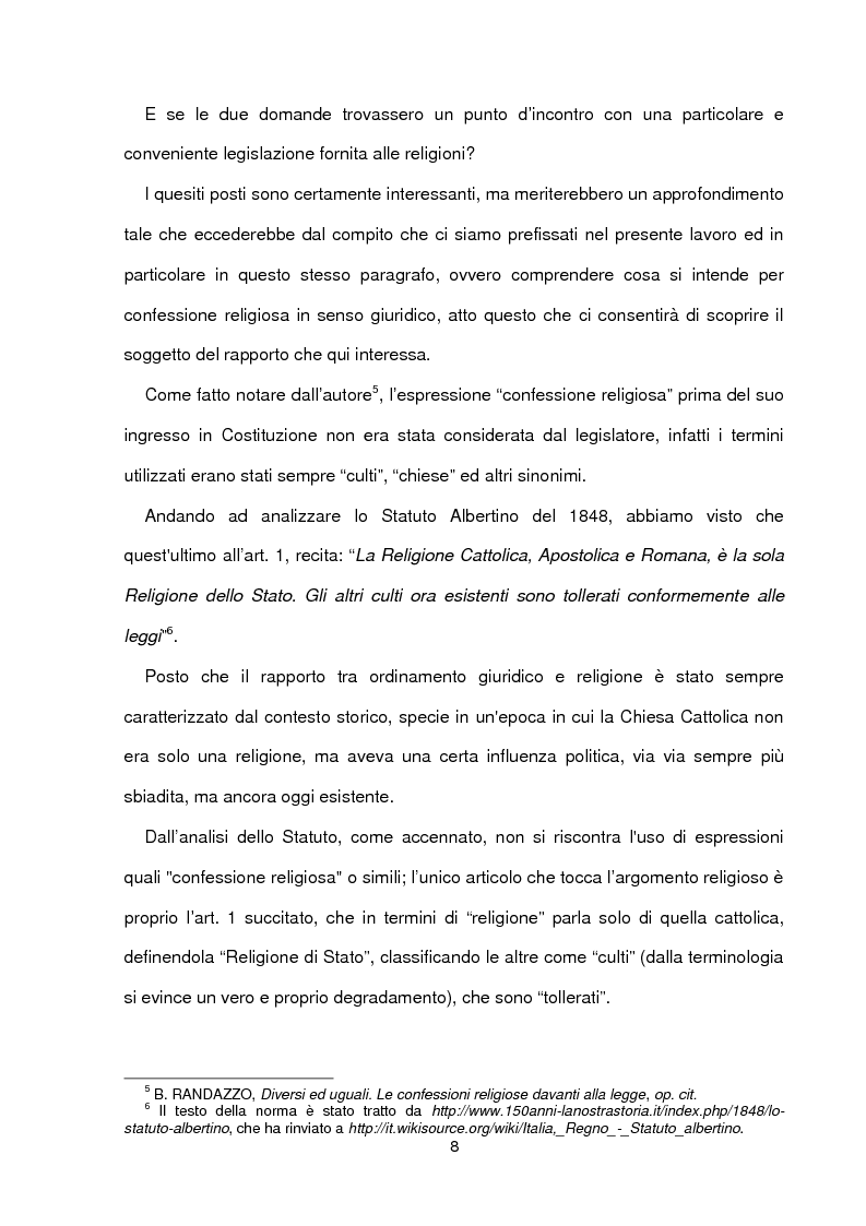 Anteprima della tesi: I rapporti giuridici tra le confessioni religiose e lo Stato italiano, Pagina 4