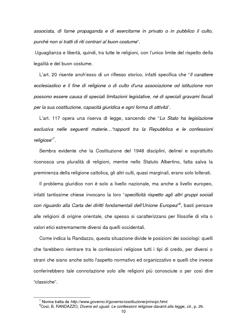 Anteprima della tesi: I rapporti giuridici tra le confessioni religiose e lo Stato italiano, Pagina 6