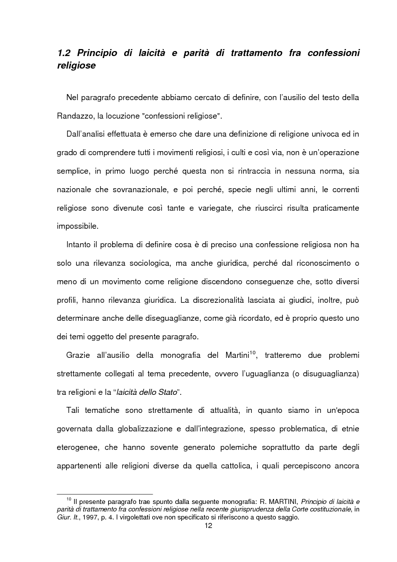 Anteprima della tesi: I rapporti giuridici tra le confessioni religiose e lo Stato italiano, Pagina 8
