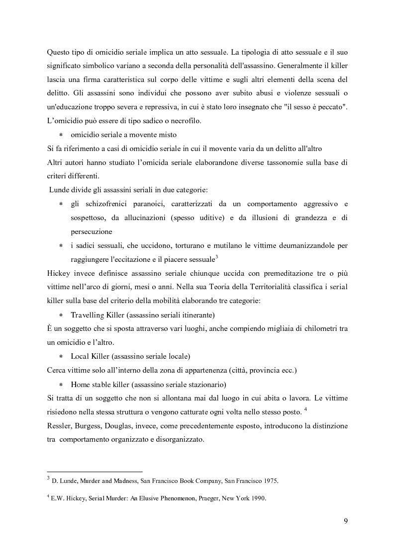 Anteprima della tesi: Il Criminal Profiling del Serial Killer, Pagina 5