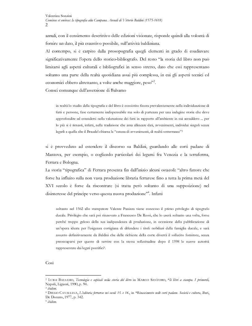 Anteprima della tesi: Cominus et eminus: la tipografia alla Campana. Annali di Vittorio Baldini (1575-1618) e dei suoi eredi (1618-1621), Pagina 3