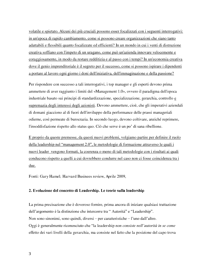 Anteprima della tesi: Il ruolo della leadership nel management moderno e le metodologie di formazione della leadership, Pagina 4