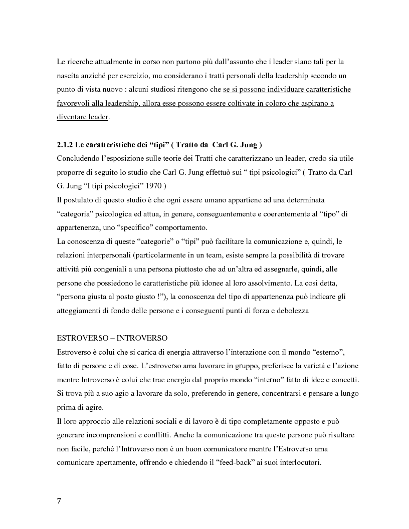 Anteprima della tesi: Il ruolo della leadership nel management moderno e le metodologie di formazione della leadership, Pagina 8
