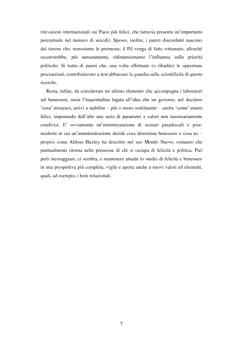 Anteprima della tesi: "Misurare la felicità": opportunità e limiti degli indici di benessere tra Pil e democrazia, Pagina 5