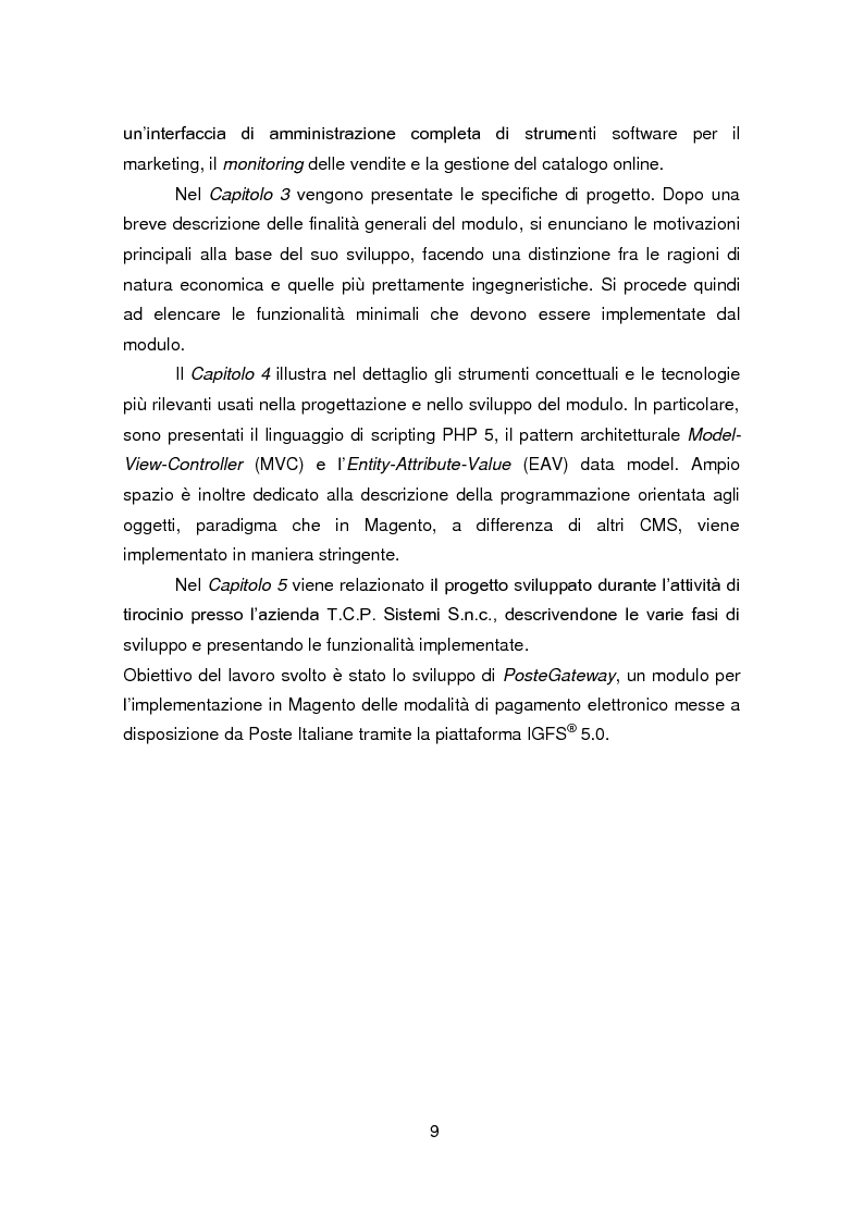 Anteprima della tesi: Implementazione di un modulo per il pagamento elettronico in Magento, Pagina 4