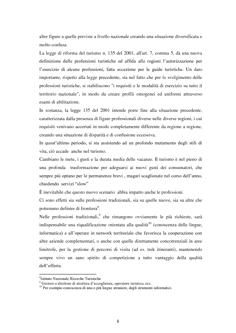 Estratto dalla tesi: L'evoluzione della figura del professionista nel turismo, con particolare riguardo alla figura del promoter turistico
