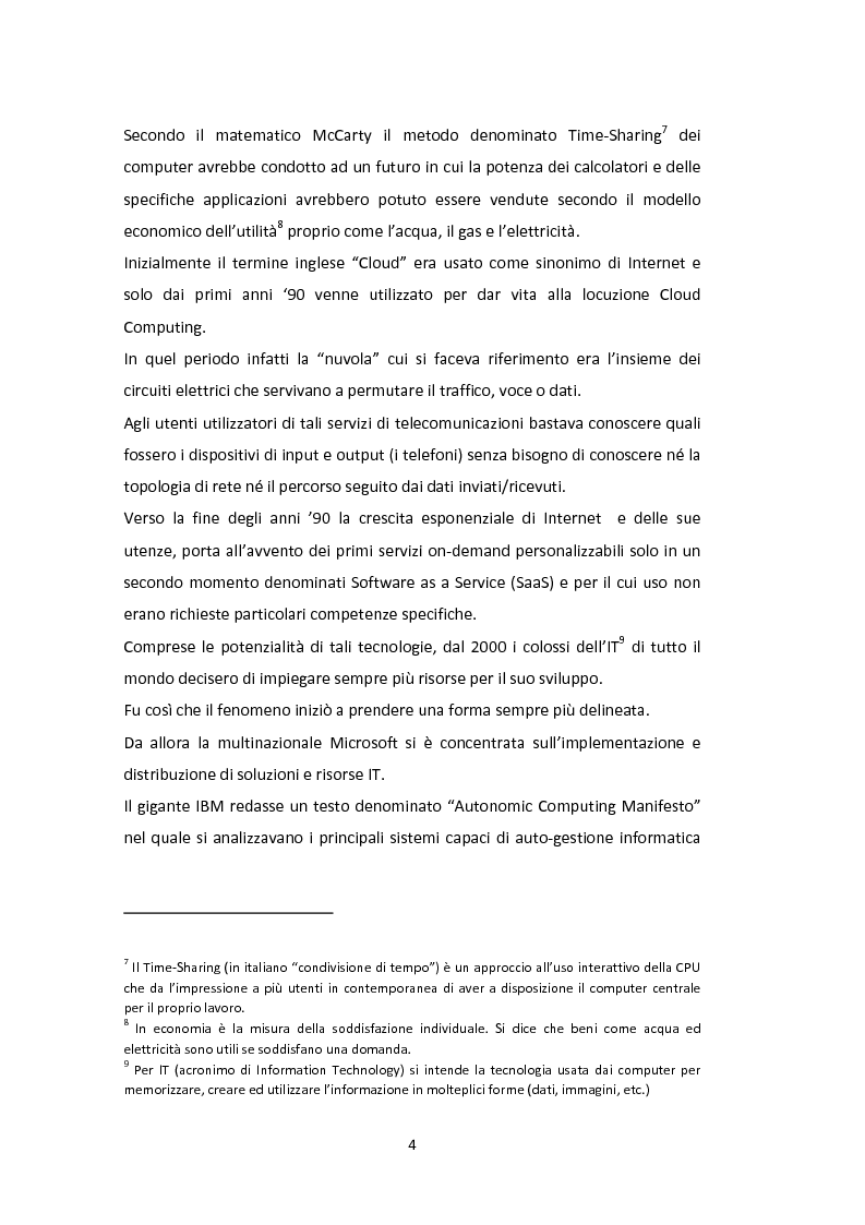 Anteprima della tesi: Cloud Computing: aspetti legati alla sicurezza e all'economia, Pagina 5