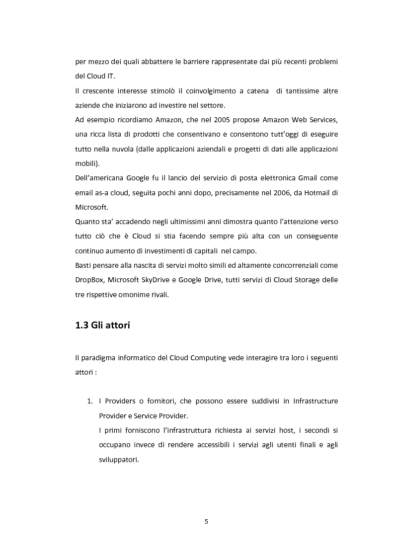 Anteprima della tesi: Cloud Computing: aspetti legati alla sicurezza e all'economia, Pagina 6