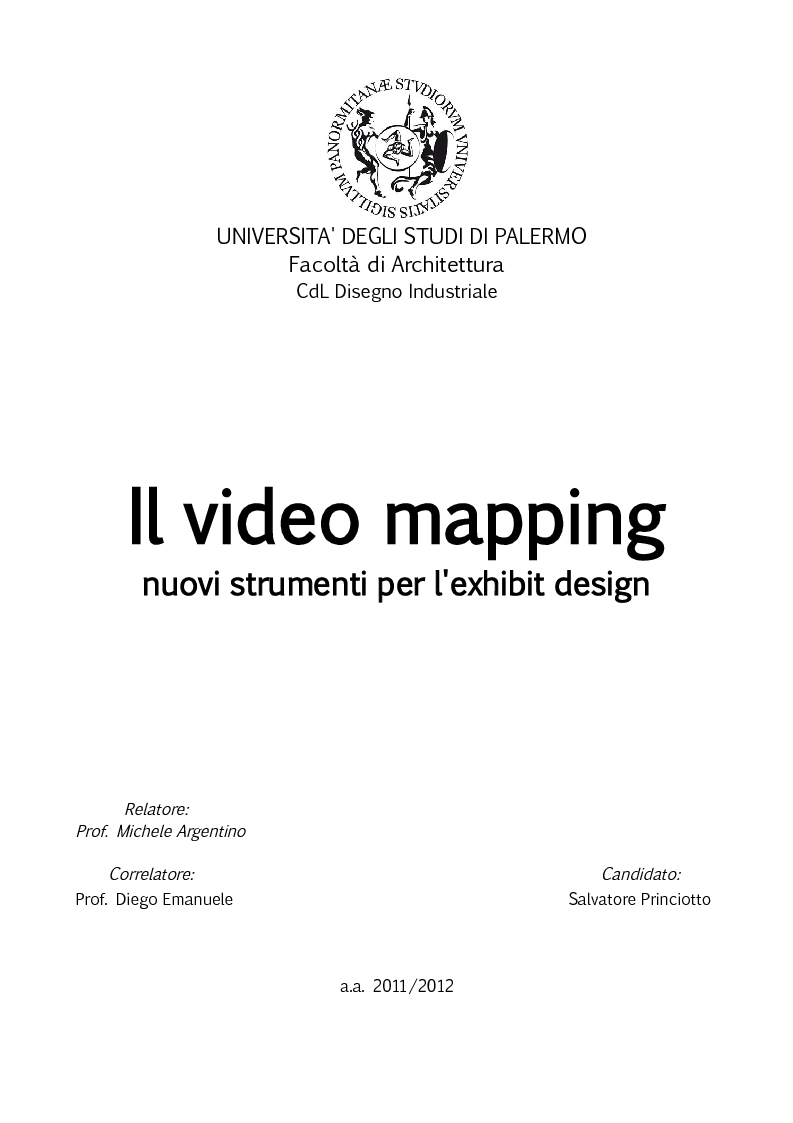Anteprima della tesi: Il video mapping - nuovi strumenti per l'exhibit design, Pagina 1