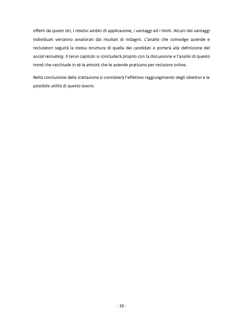 Anteprima della tesi: Business Social Network: potenzialità e limiti del nuovo strumento per candidati, aziende e reclutatori, Pagina 4