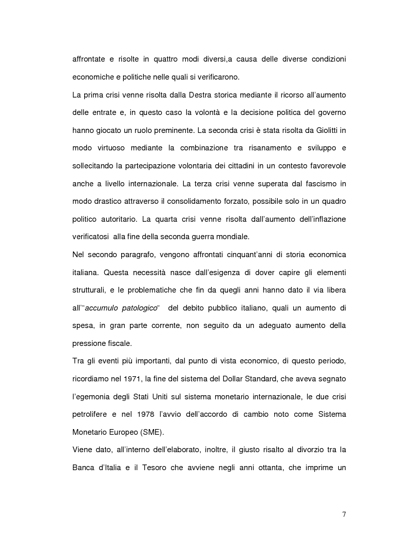 Anteprima della tesi: Il debito pubblico italiano: origini, teorie, problematiche ed alternative, Pagina 4