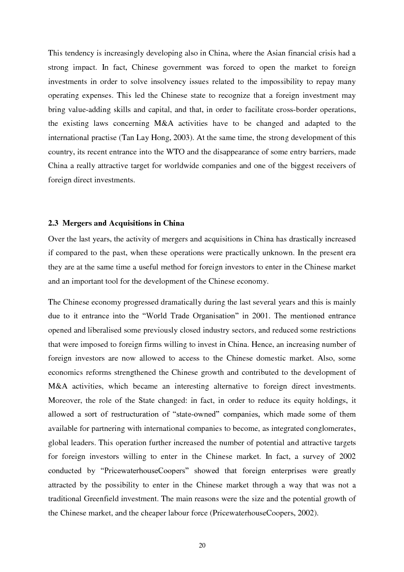 Anteprima della tesi: Acquisizioni in Cina ed in India: la reazione di breve periodo dei mercati sviluppati, Pagina 8