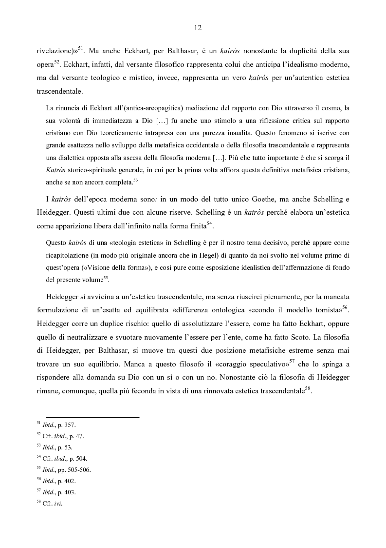 Anteprima della tesi: Il mistero della bellezza. L'estetica trascendentale di Hans Urs von Balthasar, Pagina 10