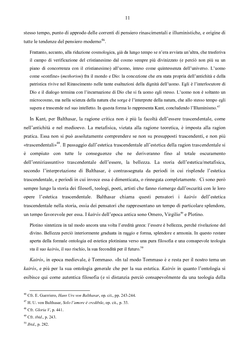 Anteprima della tesi: Il mistero della bellezza. L'estetica trascendentale di Hans Urs von Balthasar, Pagina 9