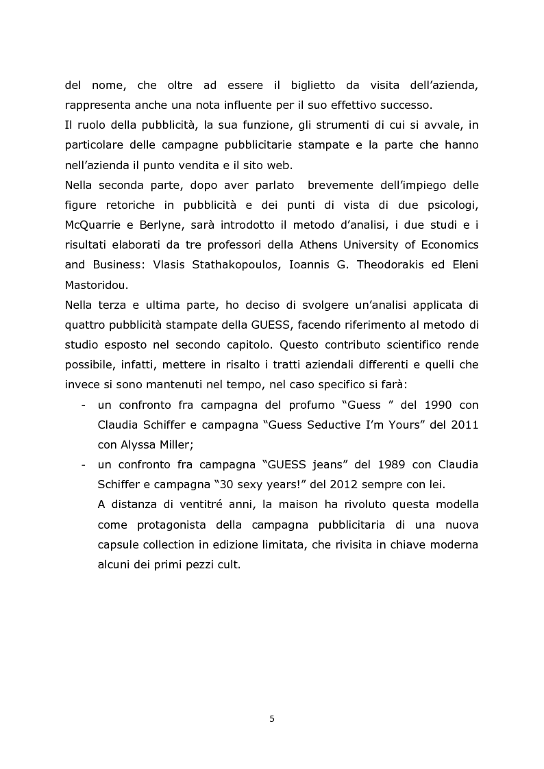 Anteprima della tesi: Comunicazione e pubblicità come fonte di valore per il marchio: il caso Guess, Pagina 4